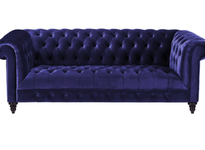 Chesterfield Purple Velvet Couch Luxury Upholstery Furniture Sofa with Buttons Three Seater